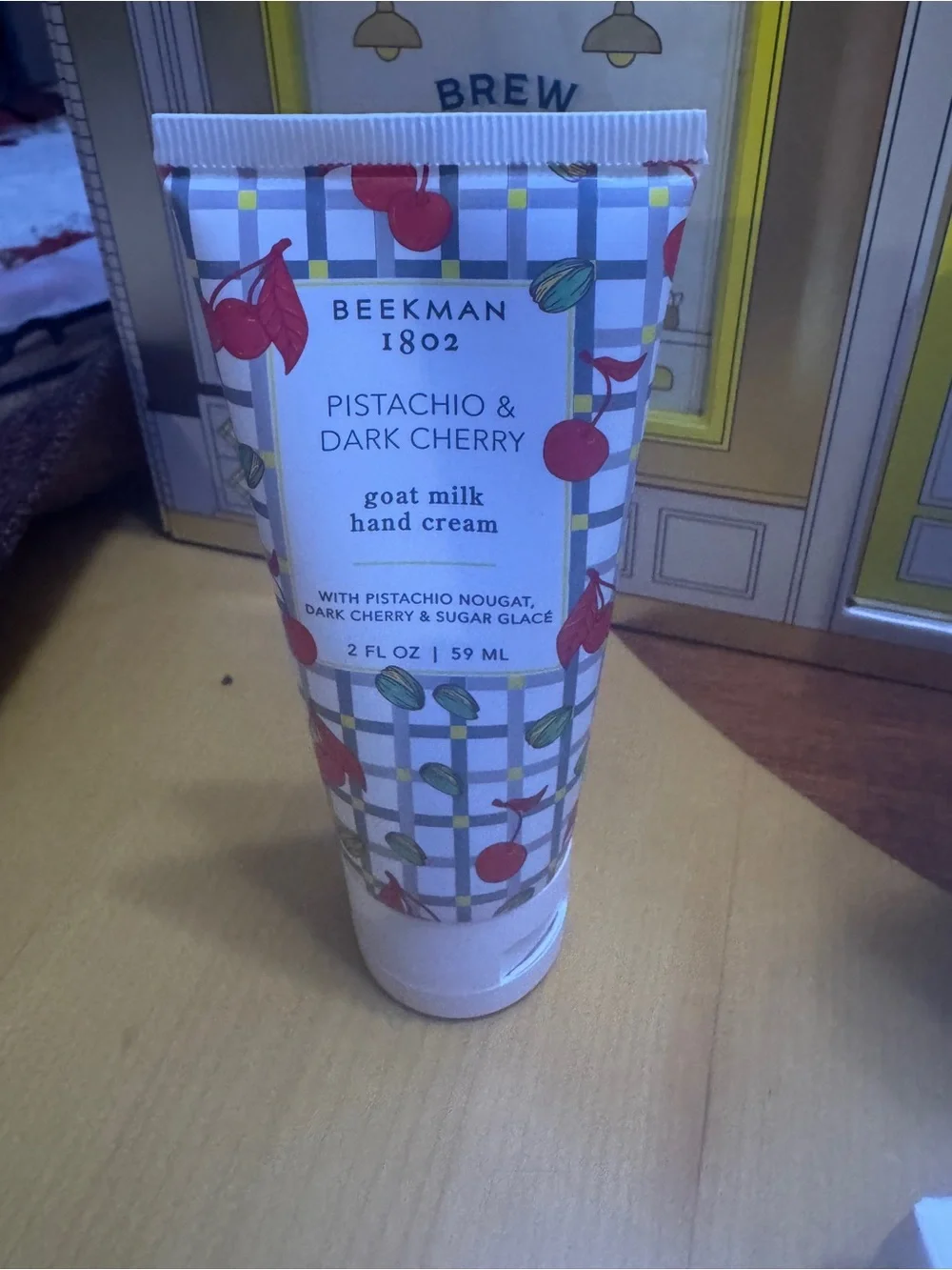Beekman 1802 Pistachio & Dark Cherry Goat Milk Hand Cream - Red, Green, White